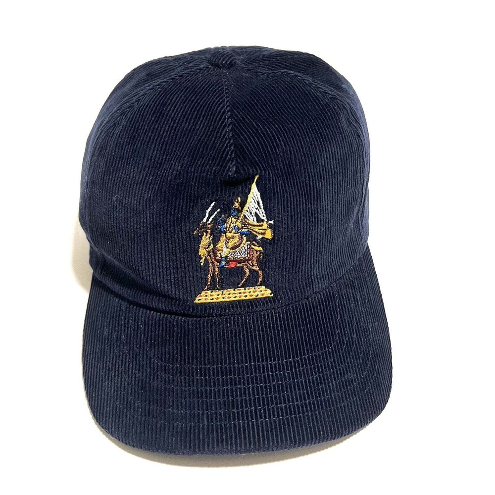 Noah NY Corduroy Hat Cap Mens Snapback Navy Blue Embroidered Logo NWOT
